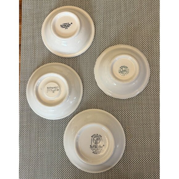 Set Of 4 Vintage Syracuse Shenango Small Ceramic Berry Bowls - Mixed Patterns - Picture 3 of 7